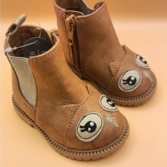Wonder Nation Tan Owl Kids Boots - Picture 1 of 8